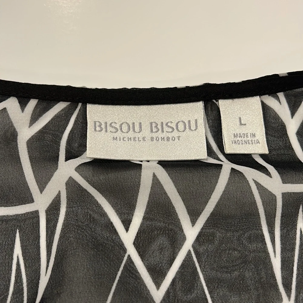 Bisou Bisou Sheer Blouse L - Picture 2 of 6
